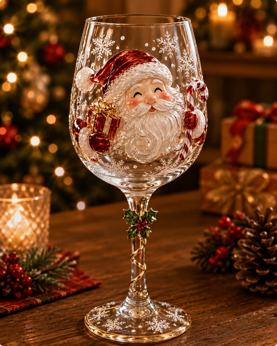 3D-vinglas för jul – festlig dryckesglädje med julig charm