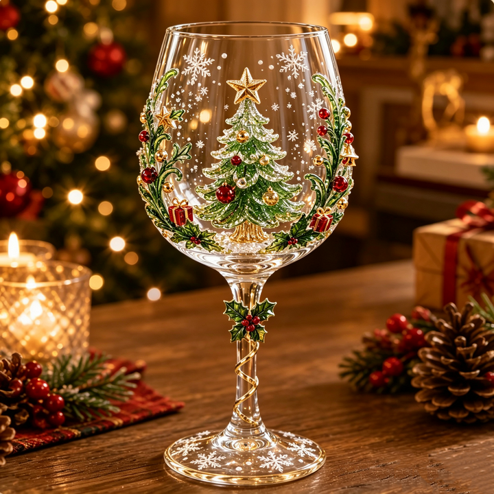 3D-vinglas för jul – festlig dryckesglädje med julig charm