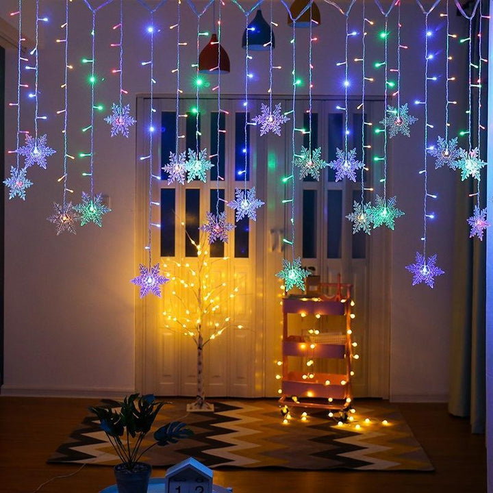 LED-ljusslinga med snöflingor | Inomhus och utomhus