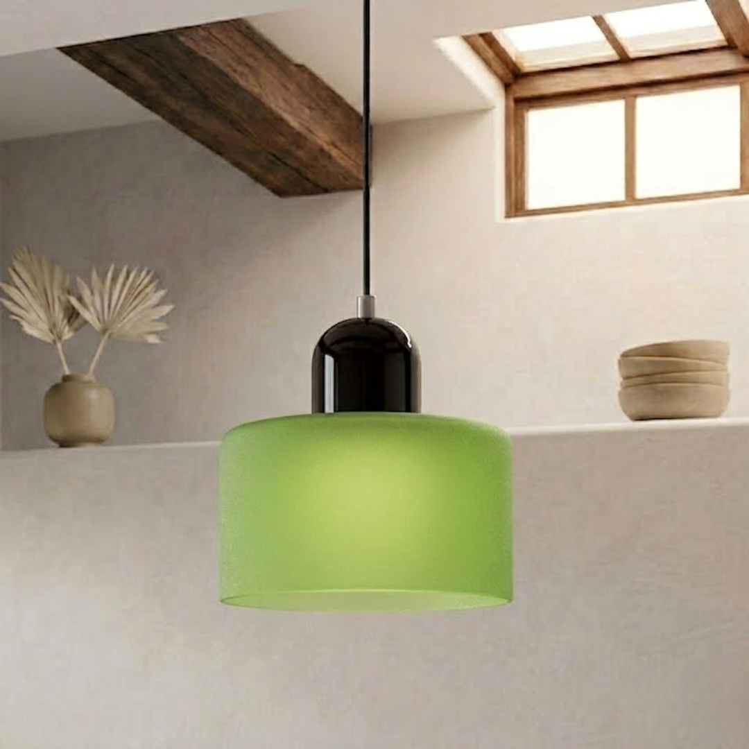 Hänglampa med ring och förstorad halo-design