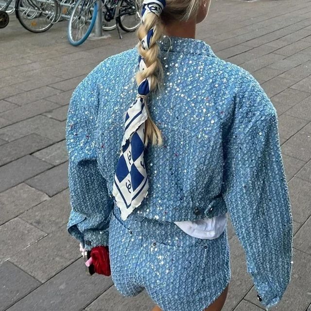 Jeansset med paljetter - Nova