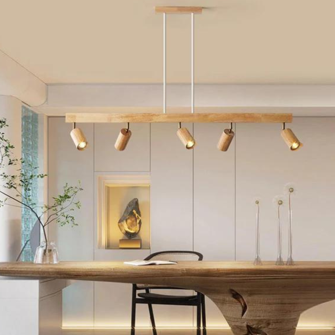 Justerbar taklampa i trä – EcoLux