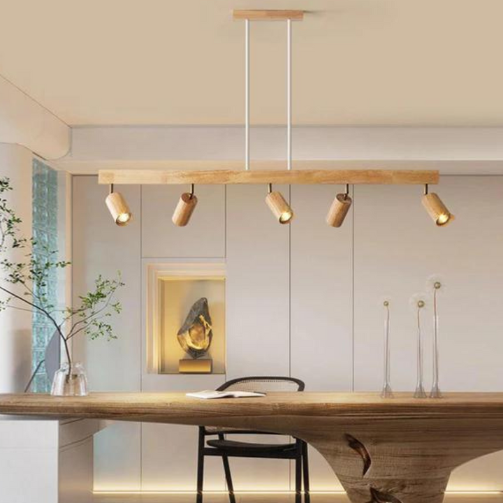 Justerbar taklampa i trä – EcoLux