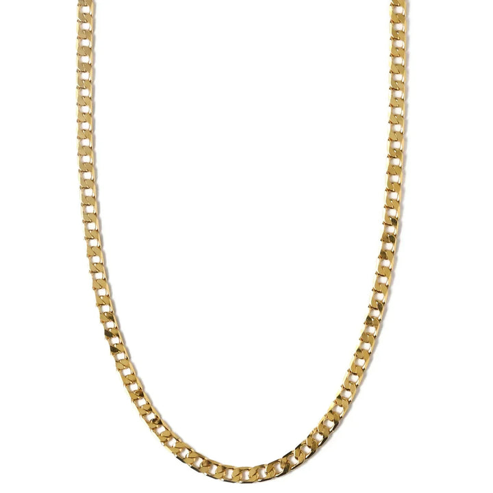 Elegant halsband i vitguld med platt länk