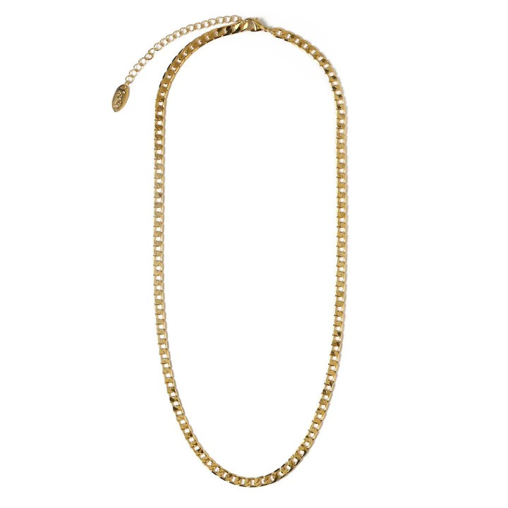 Elegant halsband i vitguld med platt länk