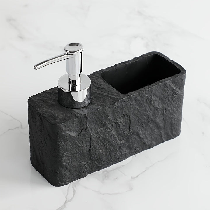 Tvålpump i stenlook med svampfäste – Elegant och praktisk för kök eller badrum