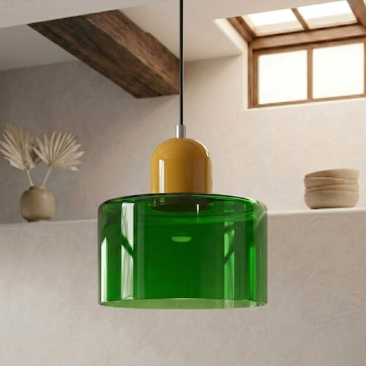 Hänglampa med ring och förstorad halo-design