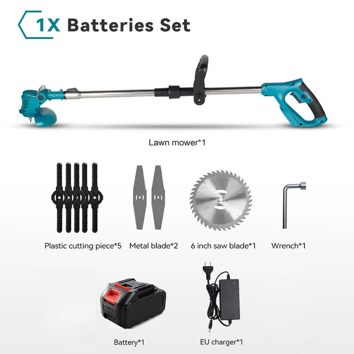 Foldable Lithium Battery Lawn Mower Electric Multi Function Household Mini Handheld Grass Trimmer