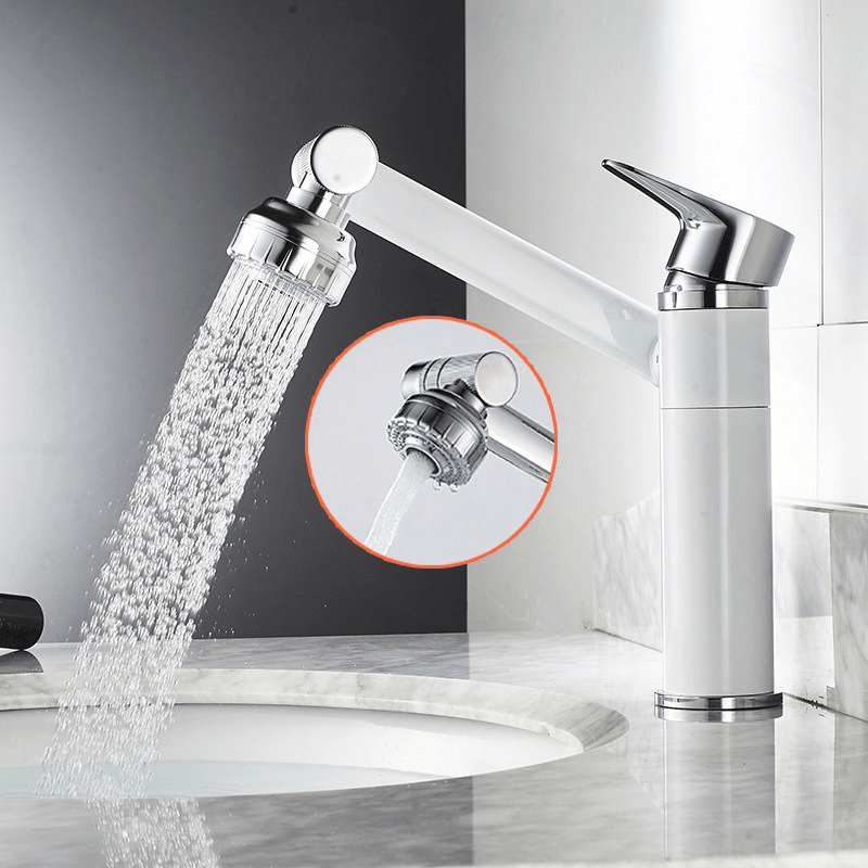 FLEXISPOUT – Flexibel 360°-kran med sprayfunktion för handfatet