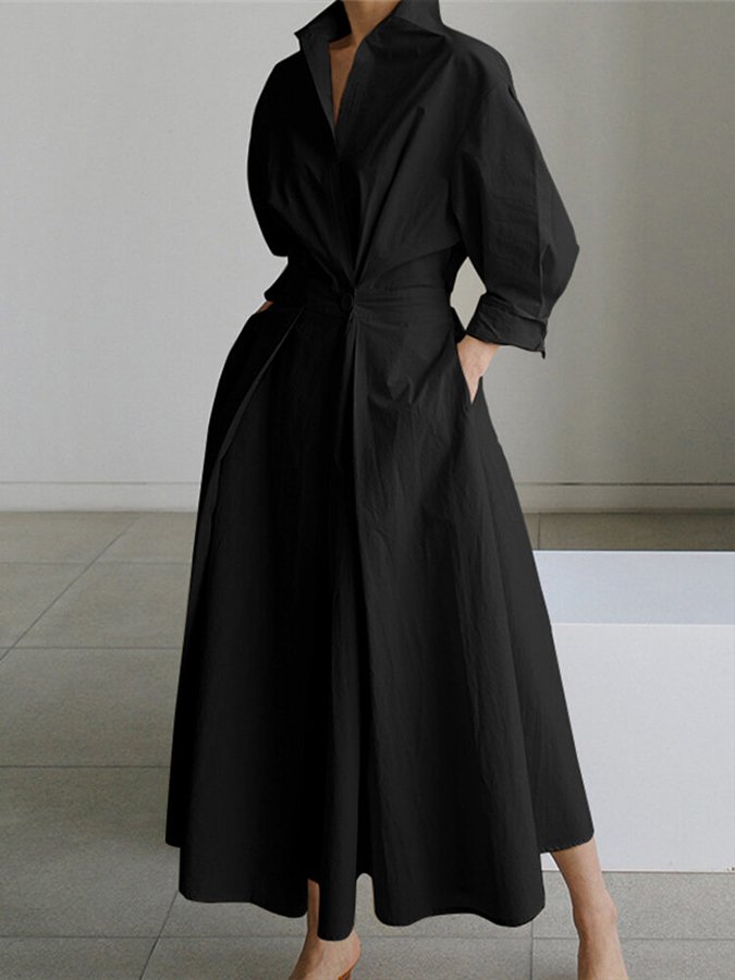 Elegant maxikjole med sofistikert drapering