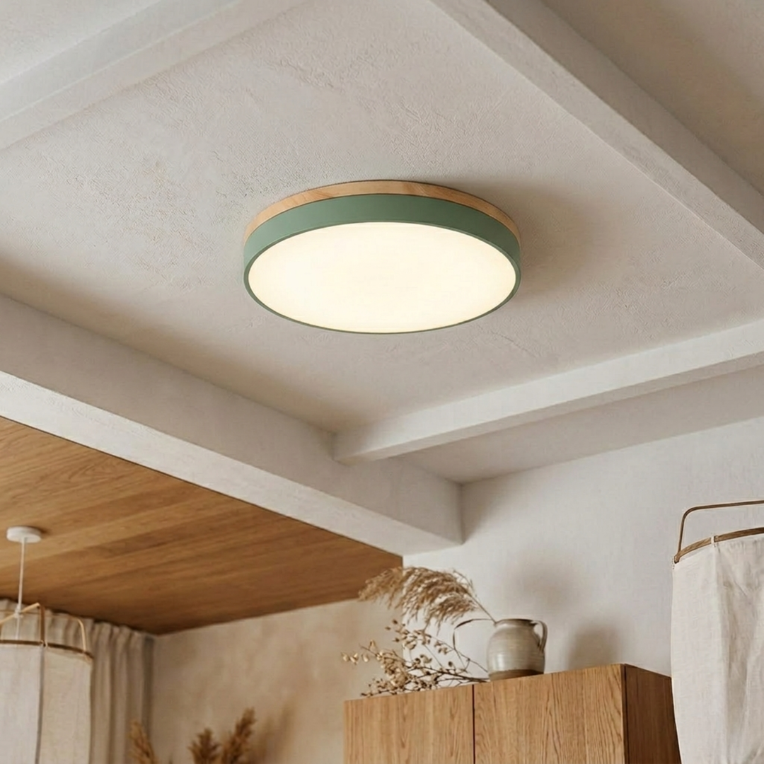 Rund skivtaklampa – platt, planmonterad lampa