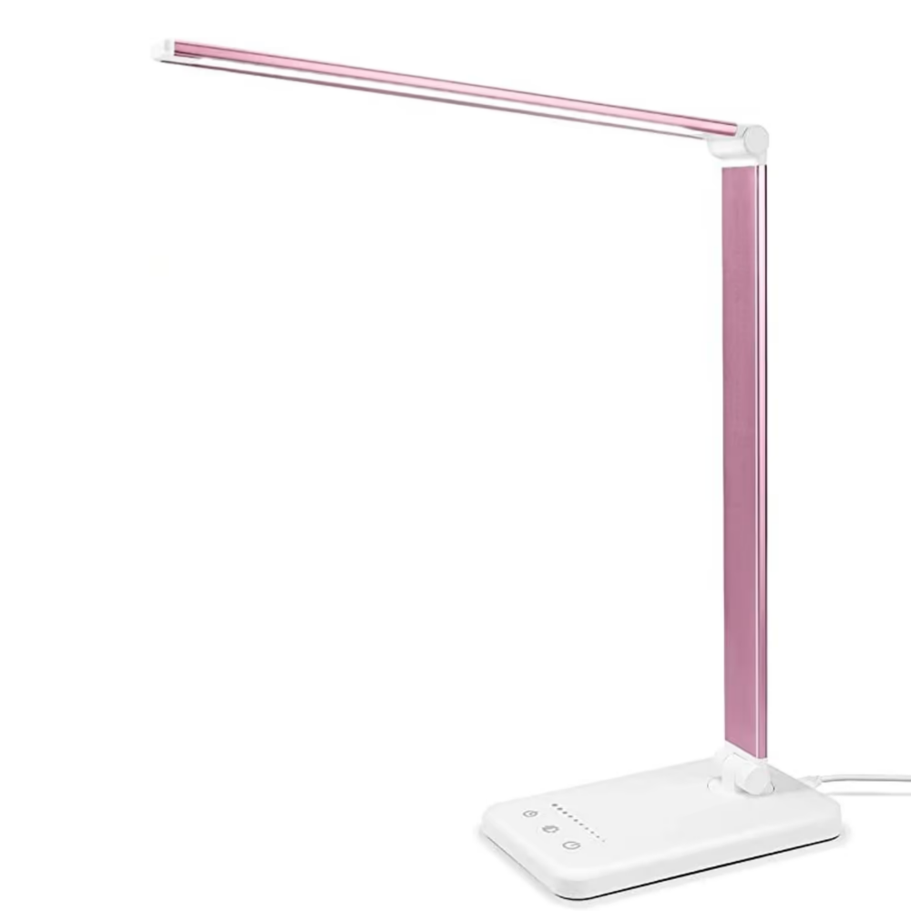 Justerbar modern LED-skrivbordslampa med USB-laddningsport - BrightEase