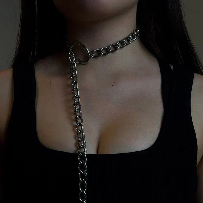 Halsband i hjärtform Gothic-Punk