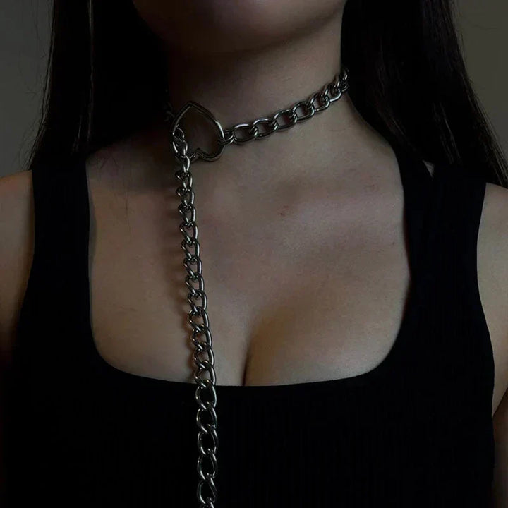 Halsband i hjärtform Gothic-Punk