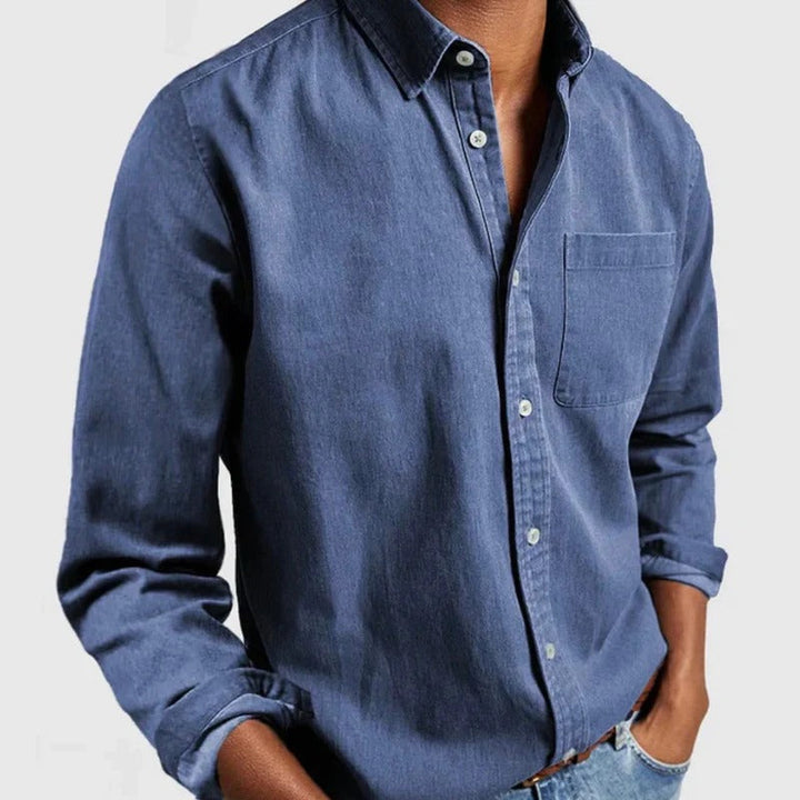 Män är Denim Skjorte Klassisk Denim
