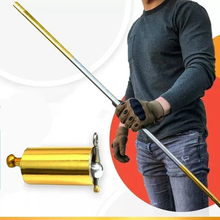 Bärbar metallstav för självförsvar och trolleri