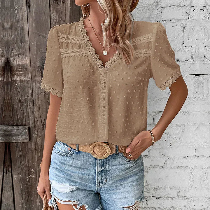 Wendy Blonde Kortærmet Bluse