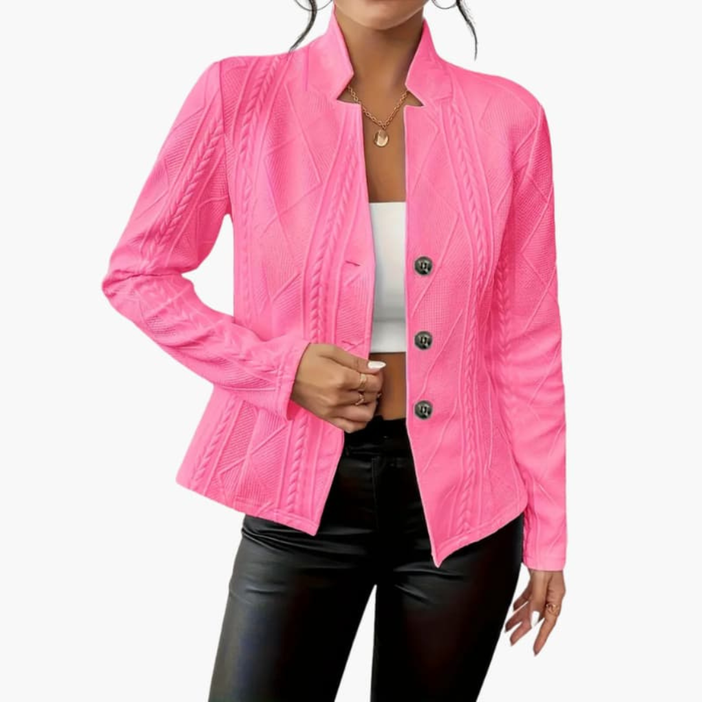 Kvinnors Blazer med Slagskrage och Knäppning
