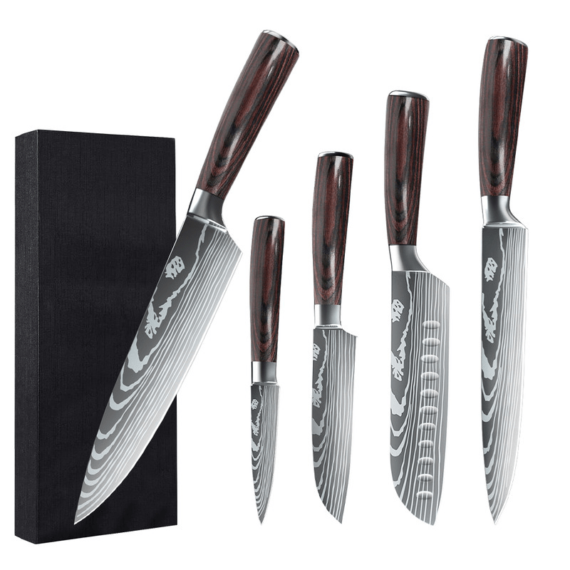 Set med kockknivar i professionell kvalitet och elegant design