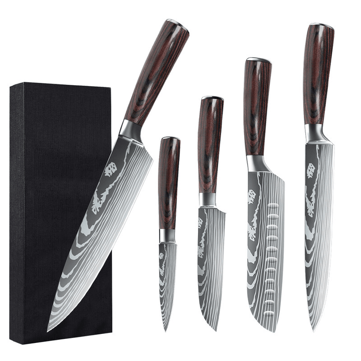 Set med kockknivar i professionell kvalitet och elegant design