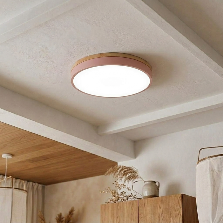 Rund skivtaklampa – platt, planmonterad lampa
