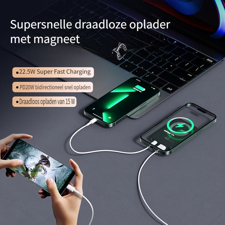 Magnetisk powerbank – Ultratunn med superfarsnabb trådlös laddning