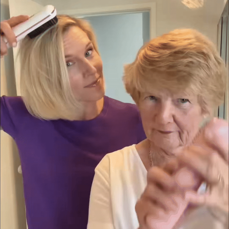 Sladdlös uppvärmd stylingborste för kort hår, lugg och nacke