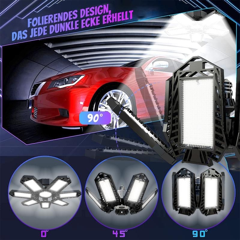 Justerbar LED-panellampa 6500K E26/E27 – lampa för garage och verkstad