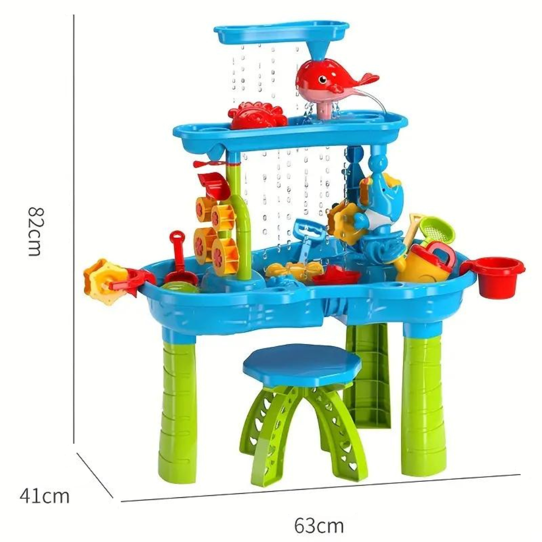 SplashTower sand- och vattenbord i tre nivåer