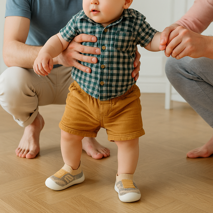 Babyskor med perfekt passform och elastisk passform, halkfria sulor, andningsaktiv mesh, ålder 0–4