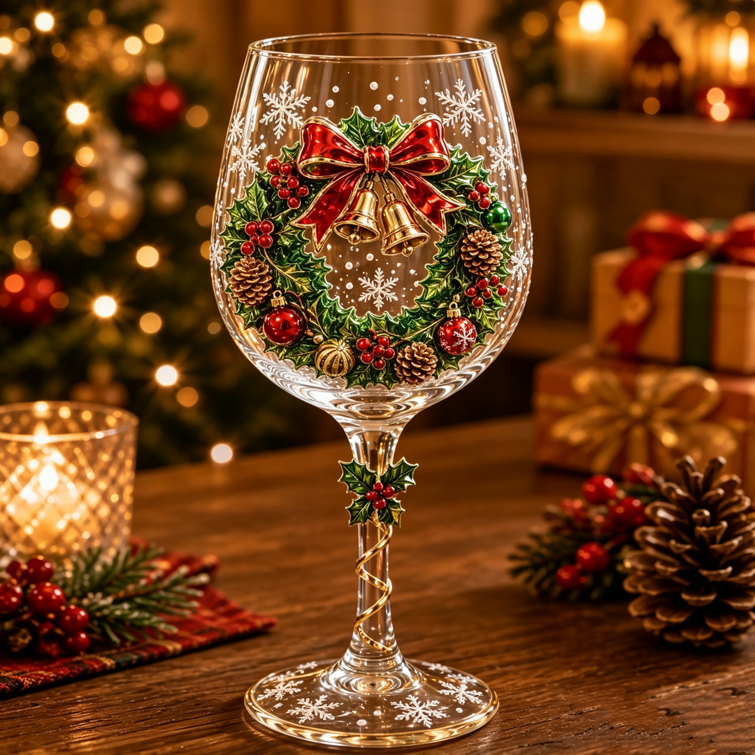 3D-vinglas för jul – festlig dryckesglädje med julig charm