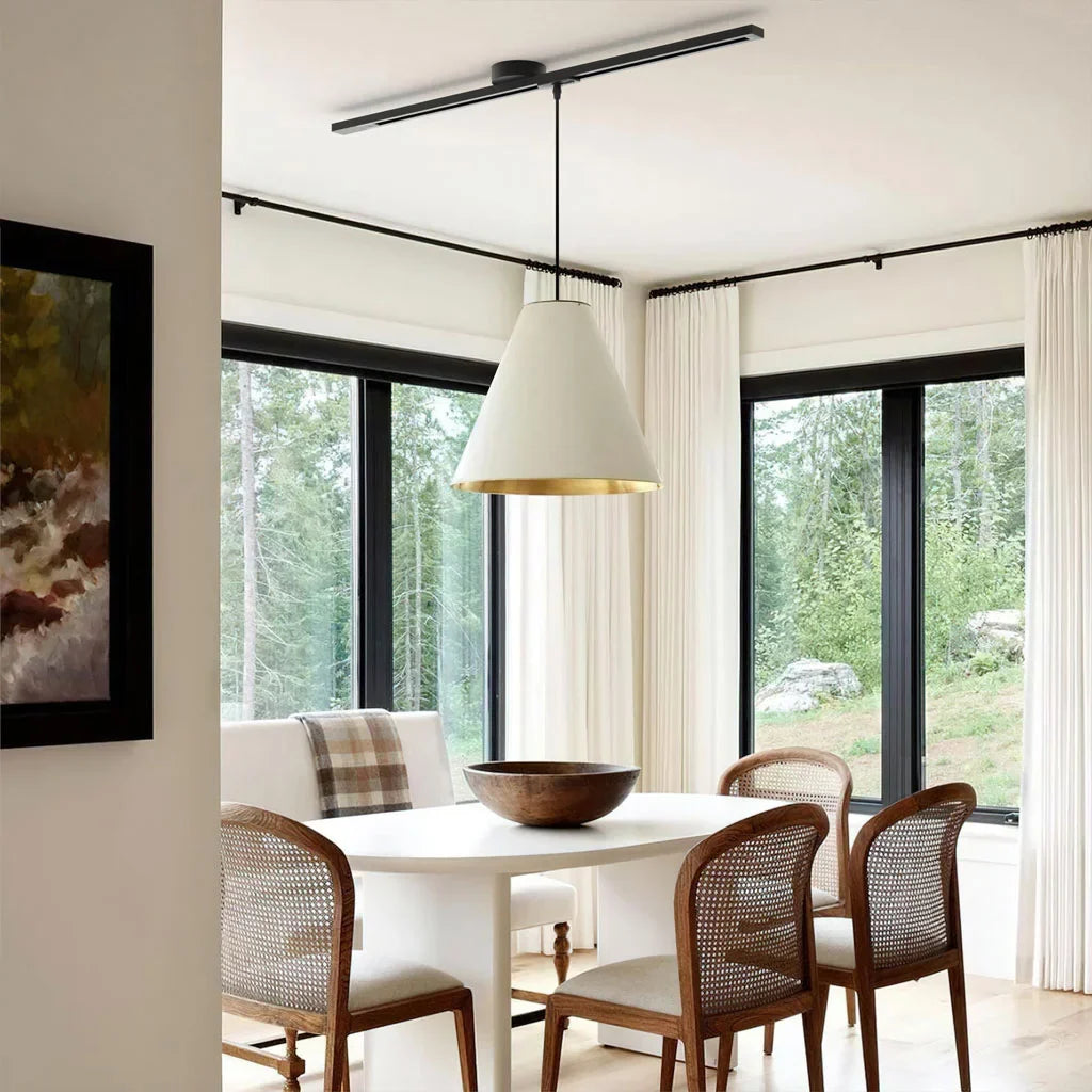 Morris roterbar och rörlig takskena för pendellampor