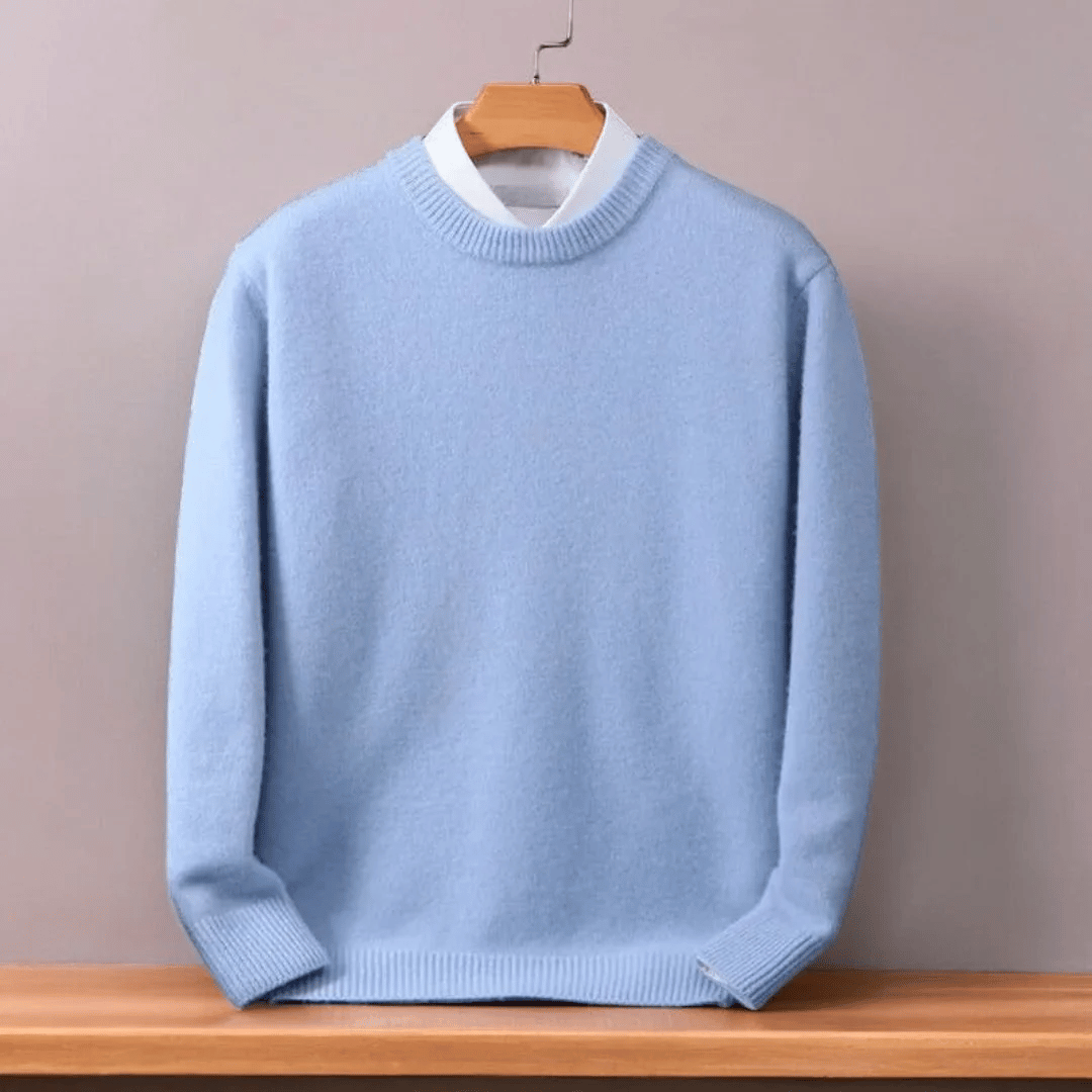 Herresweater i oversized plushfin strikning