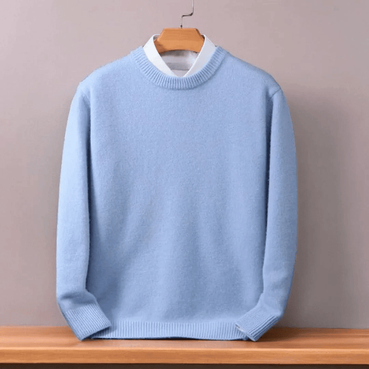 Herresweater i oversized plushfin strikning