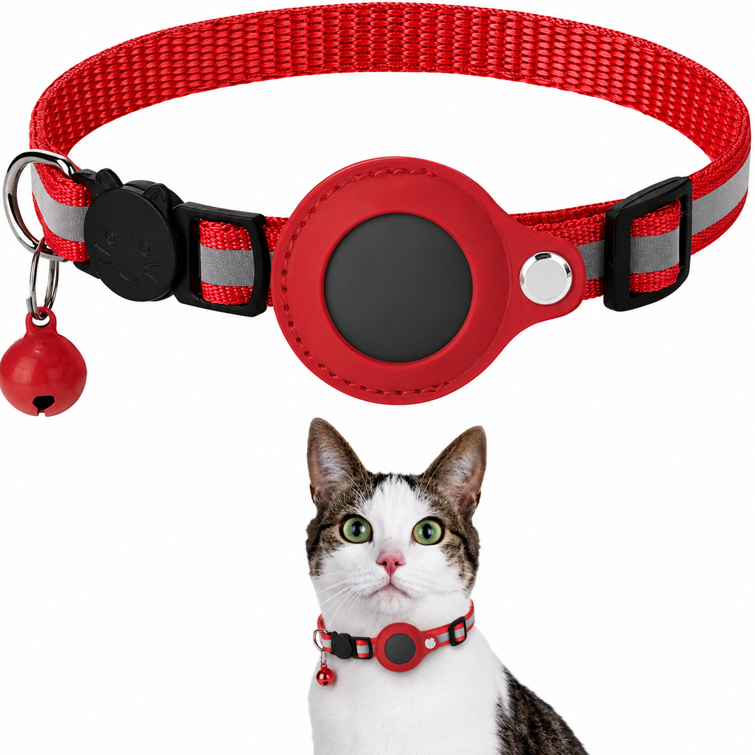Justerbart katthalsband med GPS och reflex