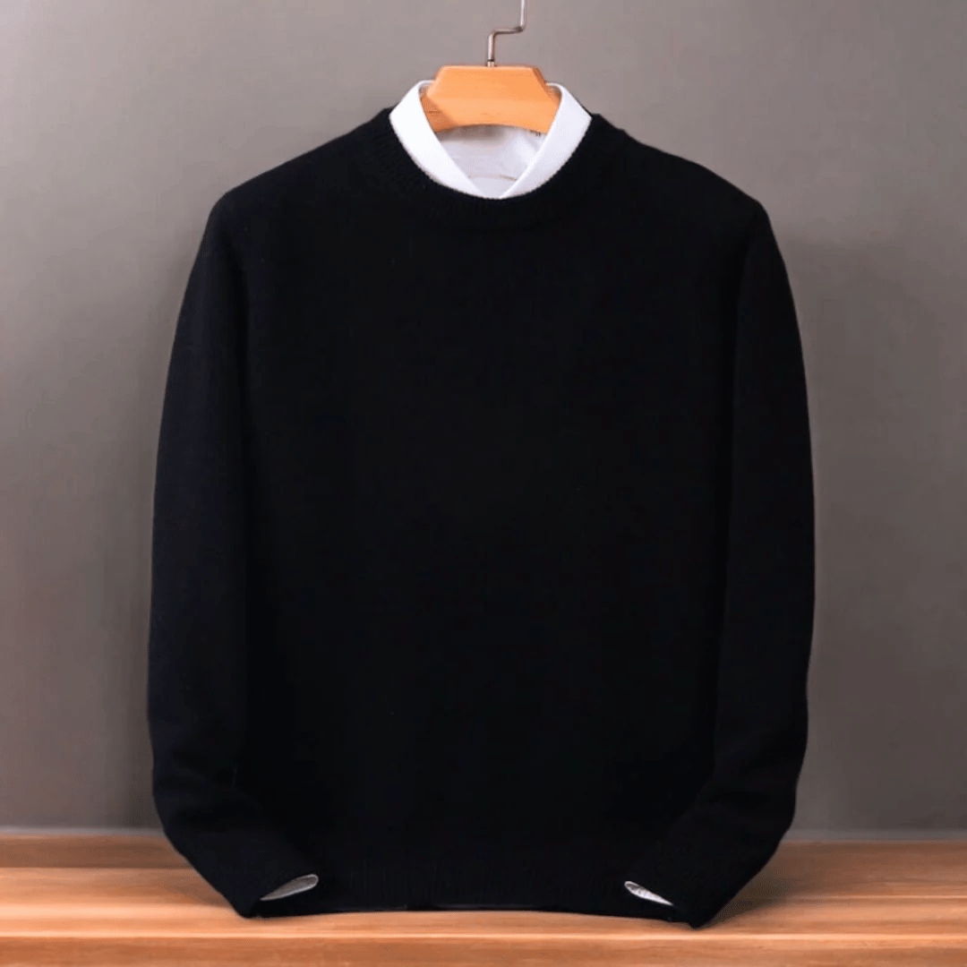 Herresweater i oversized plushfin strikning