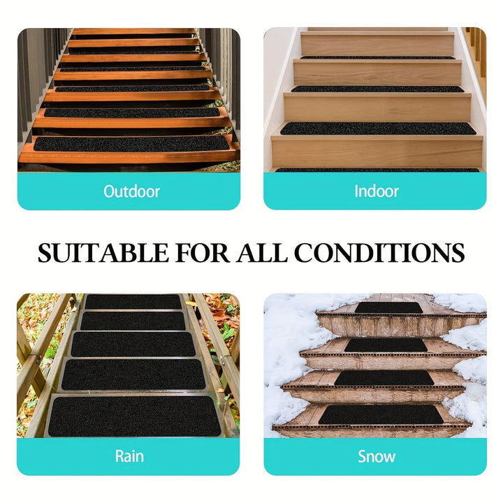 Halkfria trappsteg 10-pack – 6"x24", 80-korn, väderbeständiga