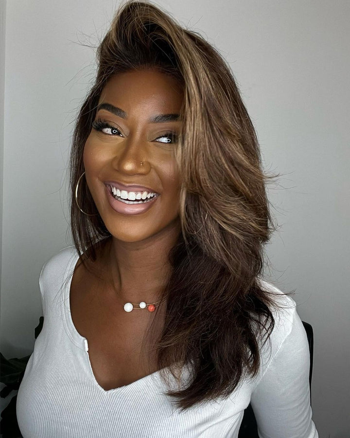 Lace front-peruk med highlights – Selena