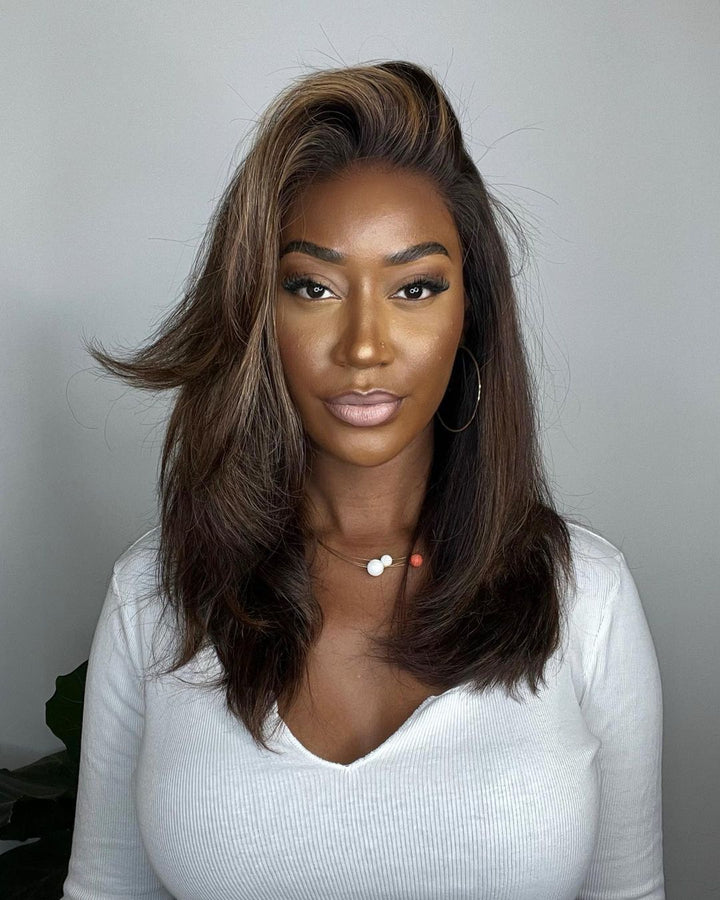 Lace front-peruk med highlights – Selena