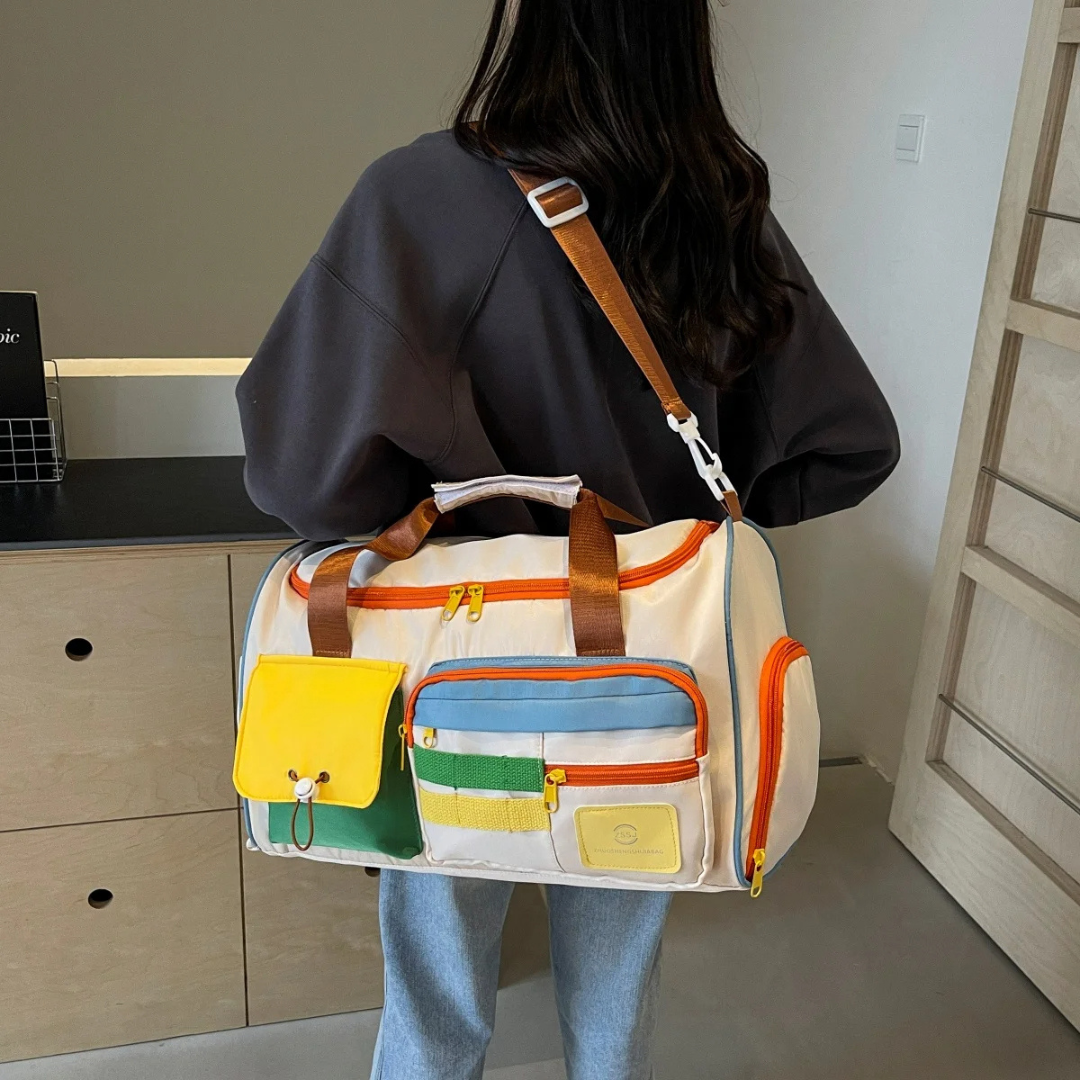 Lätt reseväska med färgblock – FlexaBag