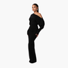 Off-Shoulder Stickad Klänning för Kvinnor – Elegant Aftonklänning