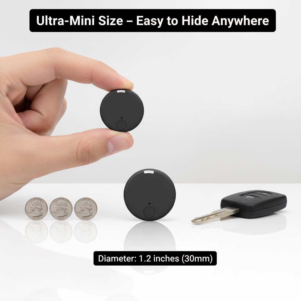 Magnetisk mini-GPS-tracker med realtidsposition, rörelselarm och ljudövervakning