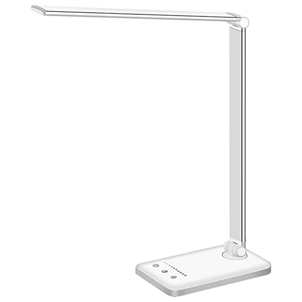 Justerbar modern LED-skrivbordslampa med USB-laddningsport - BrightEase