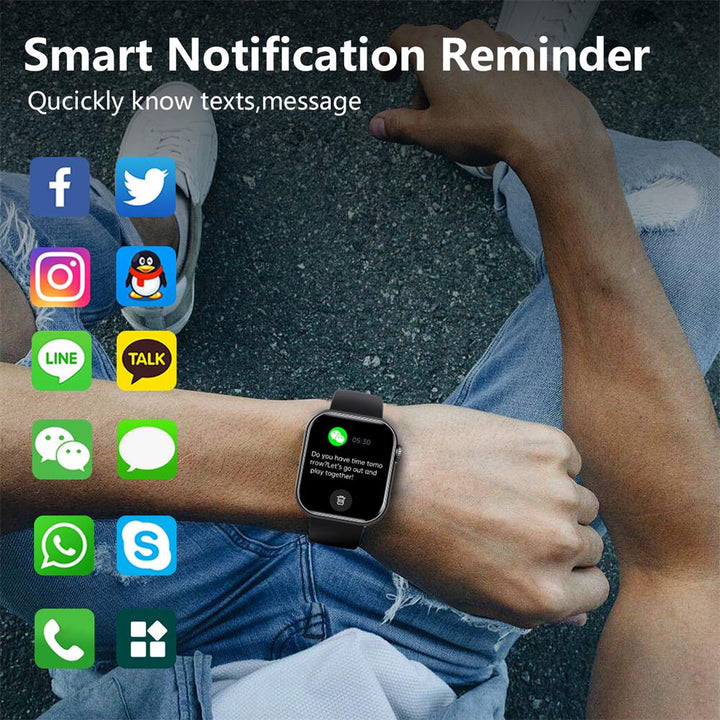 Vattentät smartwatch med blodtrycksmätare, syremättnadsmätare och sömnövervakning