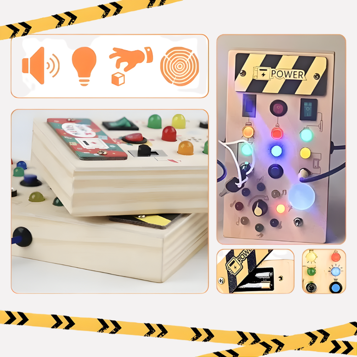 Montessori Busy Board med LED-lampor