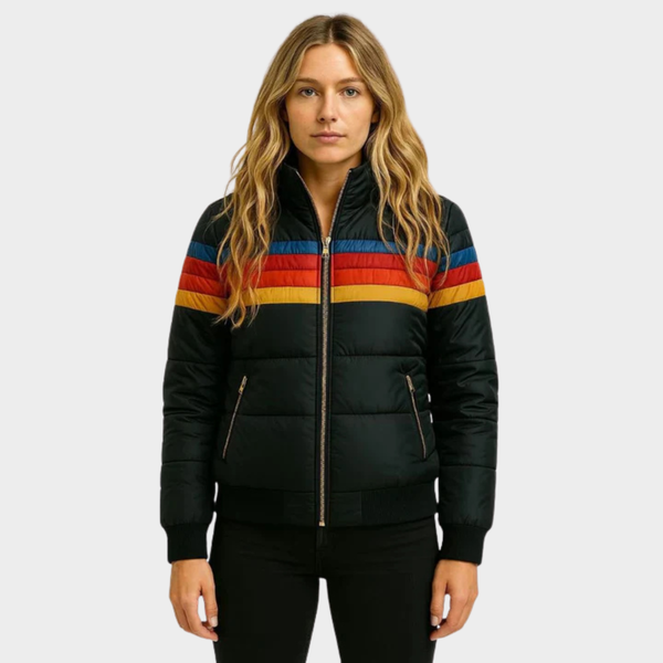 Dam Retro Monivärinen Puffer-takki