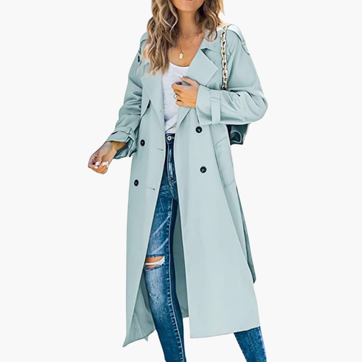 Kvinnors Trench Coat med Knappslå Reapris