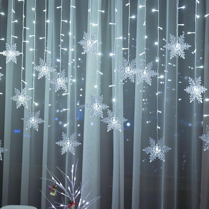 LED-ljusslinga med snöflingor | Inomhus och utomhus