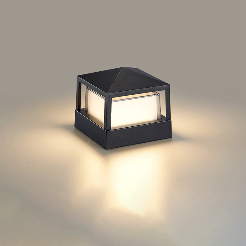Modern kvadratisk LED-utomhuslampa, vattentät