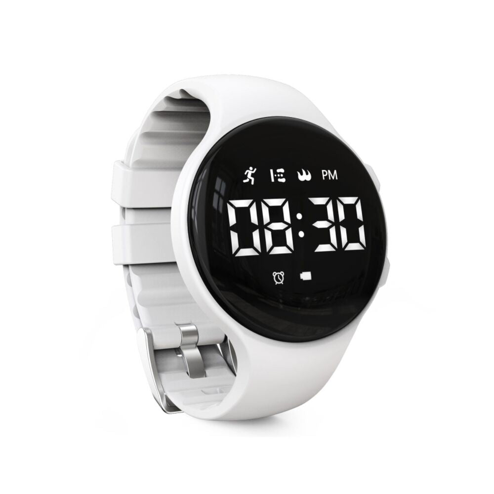 Digital LED-klocka med stegräknare och vibrationslarm – Fitnesstracker för barn